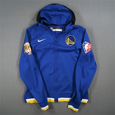 Chris Chiozza - Golden State Warriors - Blue Game-Issued Game Theater Jacket w/NBA Finals Patch - 2022 NBA Finals