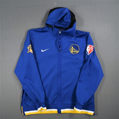 James Wiseman - Golden State Warriors - Blue Game-Issued Game Theater Jacket w/NBA Finals Patch - 2022 NBA Finals