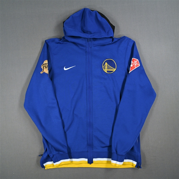 Moses Moody - Golden State Warriors - Blue Game-Issued Game Theater Jacket w/NBA Finals Patch - 2022 NBA Finals