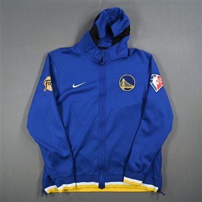 Andre Iguodala - Golden State Warriors - Blue Game-Worn Game Theater Jacket w/NBA Finals Patch - Worn Game 6 - 6/16/2022 - 2022 NBA Finals