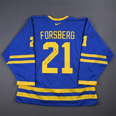 Peter Forsberg - Team Sweden - Blue, Autographed Authentic Jersey 