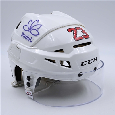 Kurtis MacDermid - White, CCM Helmet w/ Oakley Shield - 2023-24 NHL Regular Season