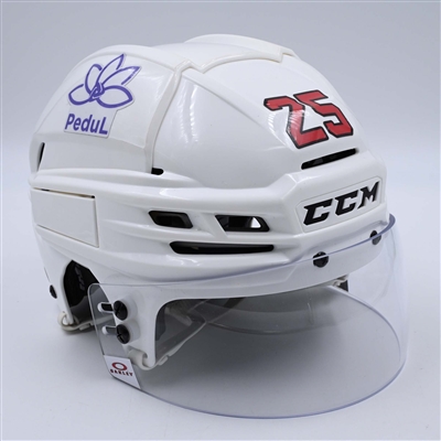 Nolan Foote - White, CCM Helmet w/ Oakley Shield - 2023-24 NHL Regular Season
