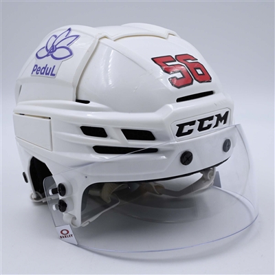 Erik Haula - White, CCM Helmet w/ Oakley Shield - 2023-24 NHL Regular Season