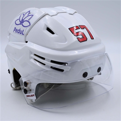 Nick DeSimone - White, Bauer Helmet w/ Bauer Shield - 2023-24 NHL Regular Season