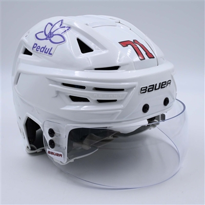 Jonas Siegenthaler - White, Bauer Helmet w/ Bauer Shield - 2023-24 NHL Regular Season