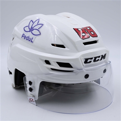 Kevin Bahl - White, CCM Helmet w/ Oakley Shield - 2023-24 NHL Regular Season