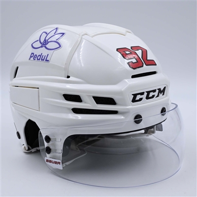 Tomas Nosek - White, CCM Helmet w/ Bauer Shield - 2023-24 NHL Regular Season