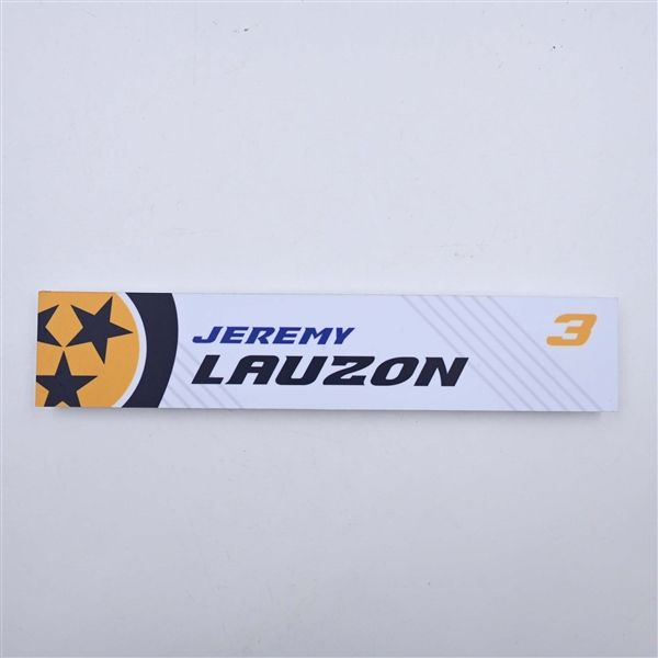 Jeremy Lauzon - Nashville Predators - Locker Room Nameplate - 2023-24 NHL Season