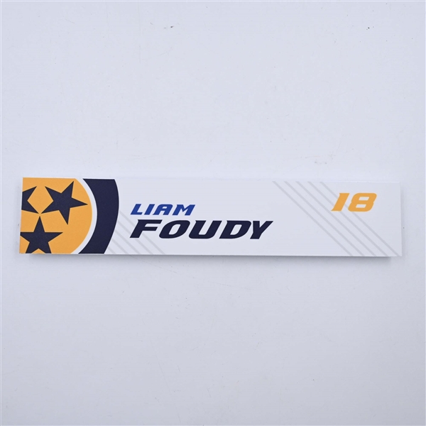 Liam Foudy - Nashville Predators - Locker Room Nameplate - 2023-24 NHL Season