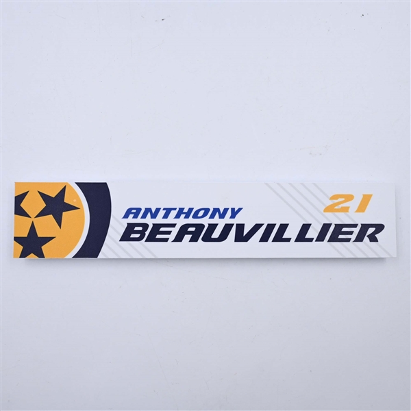 Anthony Beauvilier - Nashville Predators - Locker Room Nameplate - 2023-24 NHL Season