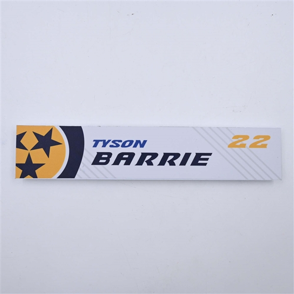 Tyson Barrie - Nashville Predators - Locker Room Nameplate - 2023-24 NHL Season