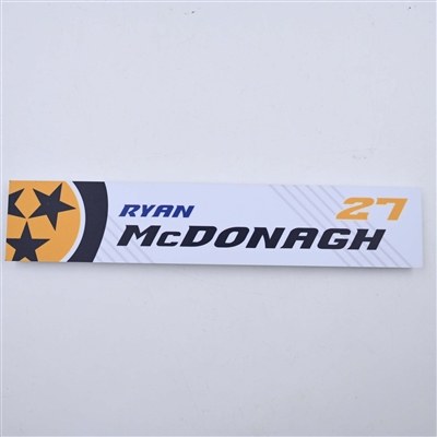 Ryan McDonagh - Nashville Predators - Locker Room Nameplate - 2023-24 NHL Season