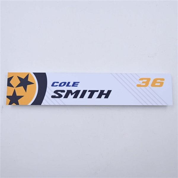 Cole Smith - Nashville Predators - Locker Room Nameplate - 2023-24 NHL Season