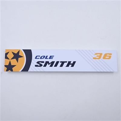 Cole Smith - Nashville Predators - Locker Room Nameplate - 2023-24 NHL Season