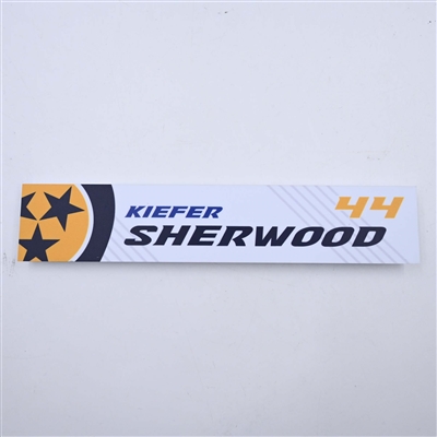 Kiefer Sherwood - Nashville Predators - Locker Room Nameplate - 2023-24 NHL Season