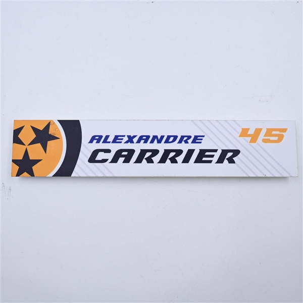 Alexandre Carrier - Nashville Predators - Locker Room Nameplate - 2023-24 NHL Season