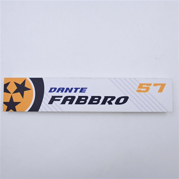 Dante Fabbro - Nashville Predators - Locker Room Nameplate - 2023-24 NHL Season