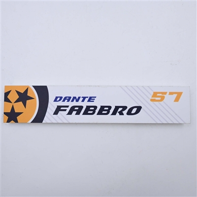 Dante Fabbro - Nashville Predators - Locker Room Nameplate - 2023-24 NHL Season