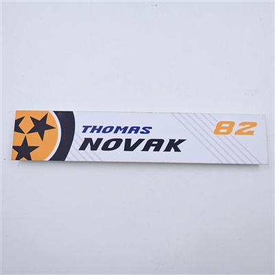 Tommy Novak - Nashville Predators - Locker Room Nameplate - 2023-24 NHL Season