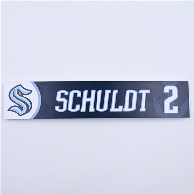 Jimmy Schuldt - Seattle Kraken - Locker Room Nameplate - 2023-24 NHL Season