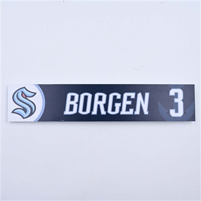 Will Borgen - Seattle Kraken - Locker Room Nameplate - 2023-24 NHL Season