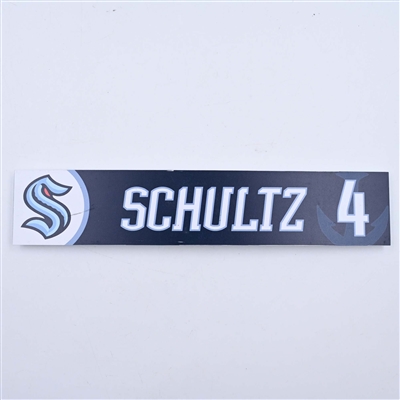 Justin Schultz - Seattle Kraken - Locker Room Nameplate - 2023-24 NHL Season