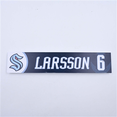 Adam Larsson - Seattle Kraken - Locker Room Nameplate - 2023-24 NHL Season