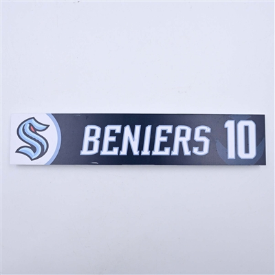 Matty Beniers - Seattle Kraken - Locker Room Nameplate - 2023-24 NHL Season