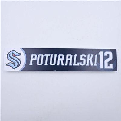 Andrew Poturalski - Seattle Kraken - Locker Room Nameplate - 2023-24 NHL Season
