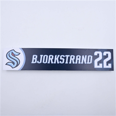 Oliver Bjorkstrand - Seattle Kraken - Locker Room Nameplate - 2023-24 NHL Season