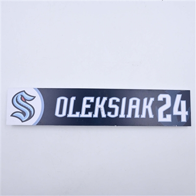 Jamie Oleksiak - Seattle Kraken - Locker Room Nameplate - 2023-24 NHL Season