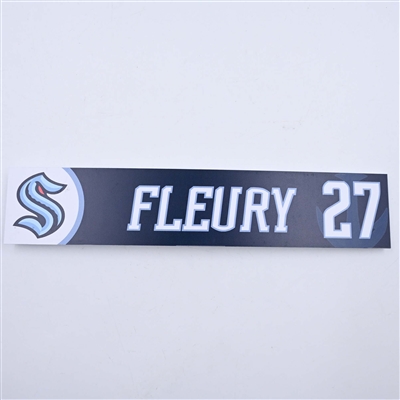 Cale Fleury - Seattle Kraken - Locker Room Nameplate - 2023-24 NHL Season