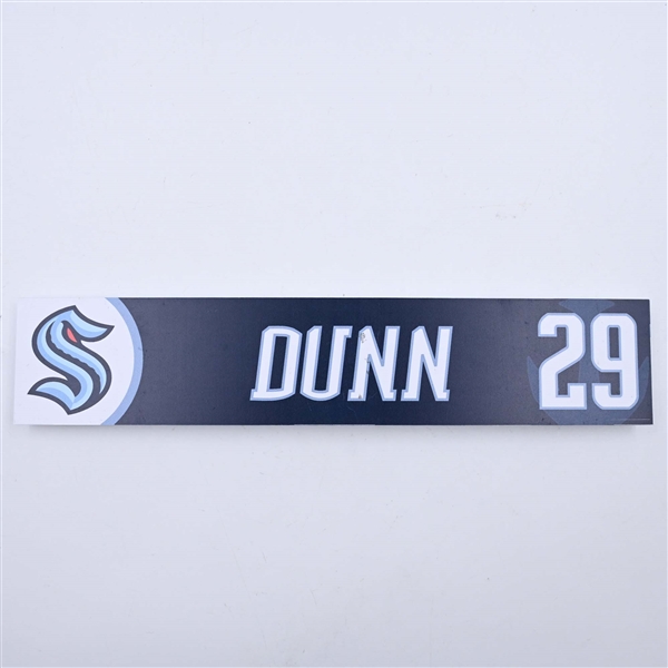 Vince Dunn - Seattle Kraken - Locker Room Nameplate - 2023-24 NHL Season