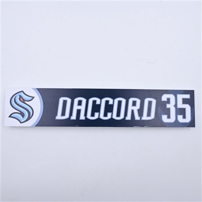 Joey Daccord - Seattle Kraken - Locker Room Nameplate - 2023-24 NHL Season
