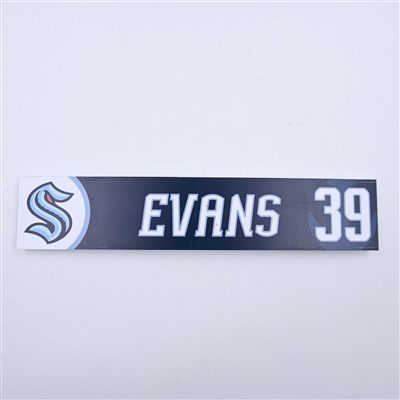 Ryker Evans - Seattle Kraken - Locker Room Nameplate - 2023-24 NHL Season