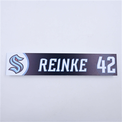 Mitch Reinke - Seattle Kraken - Locker Room Nameplate - 2023-24 NHL Season