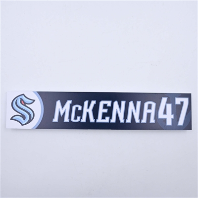 Jeremy McKenna - Seattle Kraken - Locker Room Nameplate - 2023-24 NHL Season