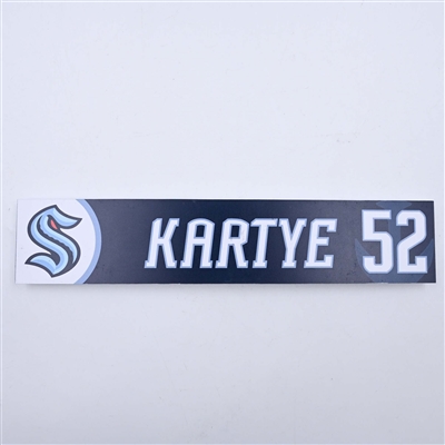 Tye Kartye - Seattle Kraken - Locker Room Nameplate - 2023-24 NHL Season