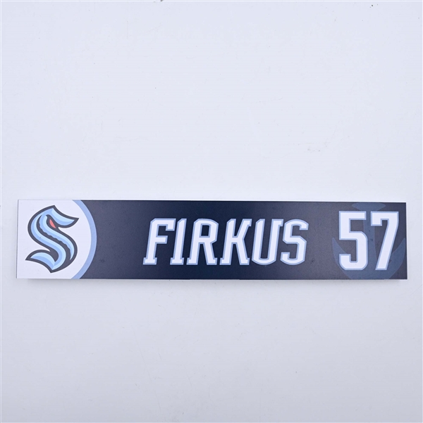 Jagger Firkus - Seattle Kraken - Locker Room Nameplate - 2023-24 NHL Season