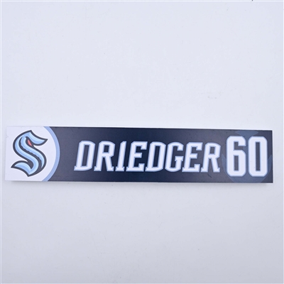 Chris Driedger - Seattle Kraken - Locker Room Nameplate - 2023-24 NHL Season