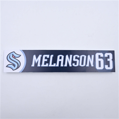 Jacob Melanson - Seattle Kraken - Locker Room Nameplate - 2023-24 NHL Season
