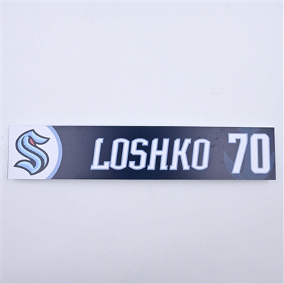 Andrei Loshko - Seattle Kraken - Locker Room Nameplate - 2023-24 NHL Season