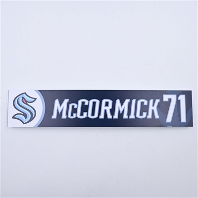 Max McCormick - Seattle Kraken - Locker Room Nameplate - 2023-24 NHL Season