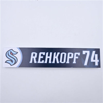 Carson Rehkopf - Seattle Kraken - Locker Room Nameplate - 2023-24 NHL Season