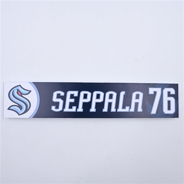 Peetro Seppala - Seattle Kraken - Locker Room Nameplate - 2023-24 NHL Season