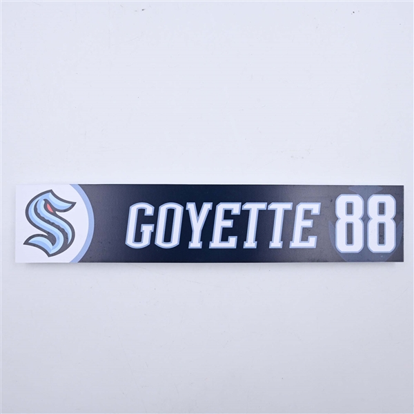 David Goyette - Seattle Kraken - Locker Room Nameplate - 2023-24 NHL Season