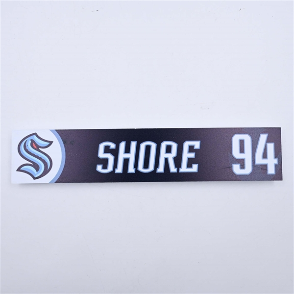 Devin Shore - Seattle Kraken - Locker Room Nameplate - 2023-24 NHL Season