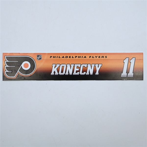 Travis Konecny - Philadelphia Flyers - Locker Room Nameplate - 2017-18 NHL Season