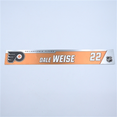 Dale Weise - Philadelphia Flyers - Magnetic Practice Locker Room Nameplate - 2018-19 NHL Season